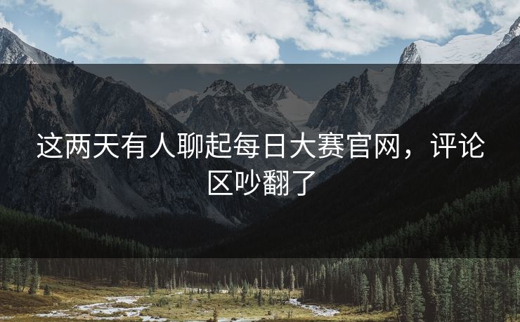 这两天有人聊起每日大赛官网，评论区吵翻了