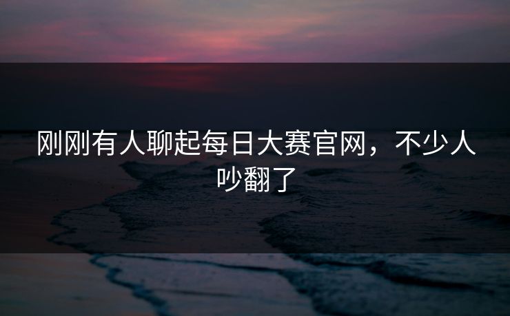 刚刚有人聊起每日大赛官网，不少人吵翻了