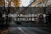 这一回每日大赛app突然火了，第一次点开的人吵翻了