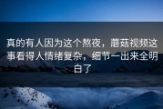 真的有人因为这个熬夜，蘑菇视频这事看得人情绪复杂，细节一出来全明白了