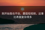 刚开始我也不信，蘑菇短视频，这事比表面复杂得多