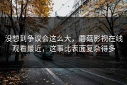没想到争议会这么大，蘑菇影视在线观看最近，这事比表面复杂得多