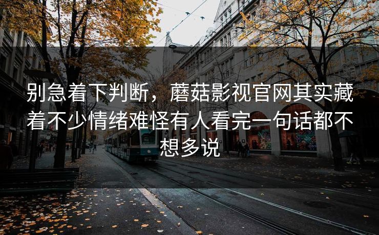 别急着下判断，蘑菇影视官网其实藏着不少情绪难怪有人看完一句话都不想多说