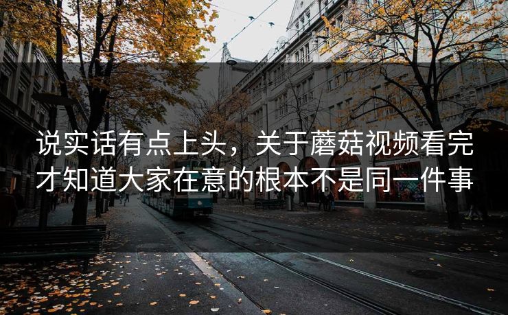 说实话有点上头，关于蘑菇视频看完才知道大家在意的根本不是同一件事