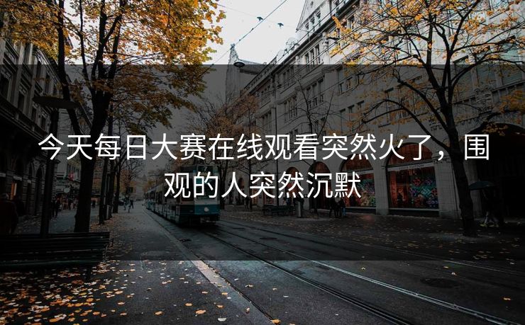 今天每日大赛在线观看突然火了，围观的人突然沉默