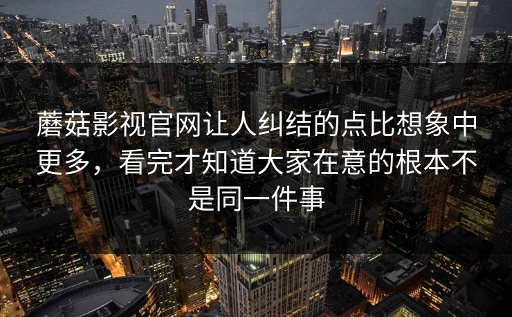 蘑菇影视官网让人纠结的点比想象中更多，看完才知道大家在意的根本不是同一件事