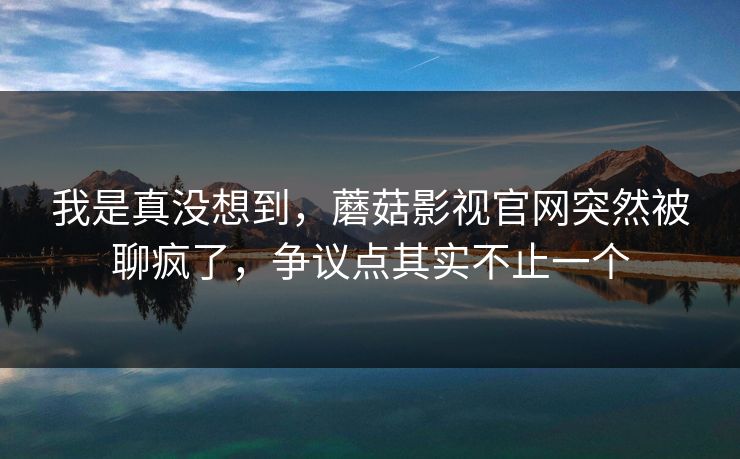 我是真没想到,蘑菇影视官网突然被聊疯了,争议点其实不止一个 我是真没想到,蘑菇影视官网突然被聊疯了,争议点其实不止一个