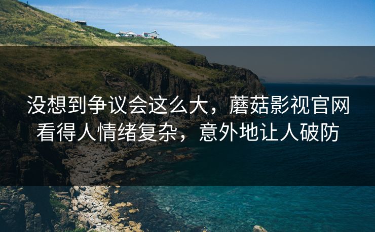 没想到争议会这么大,蘑菇影视官网看得人情绪复杂,意外地让人破防 没想到争议会这么大,蘑菇影视官网看得人情绪复杂,意外地让人破防